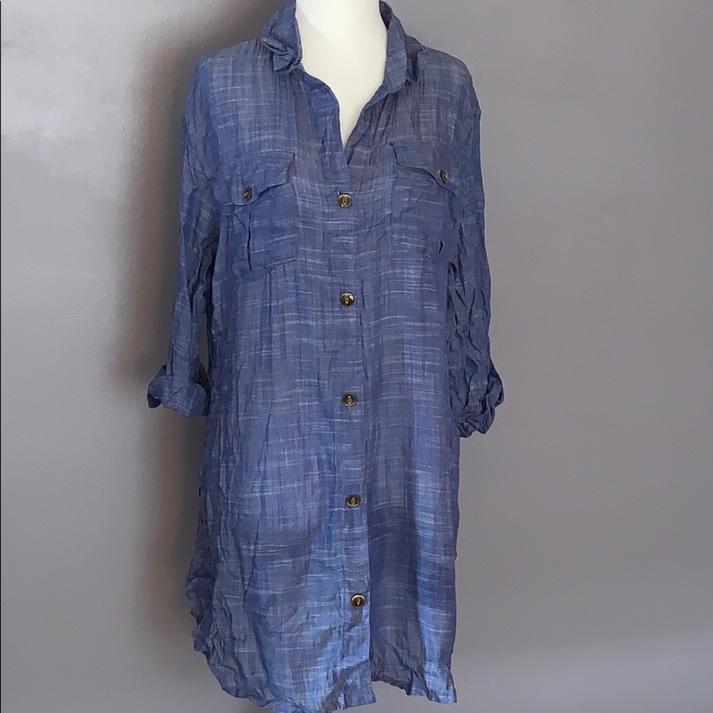Chambray beach cover up
